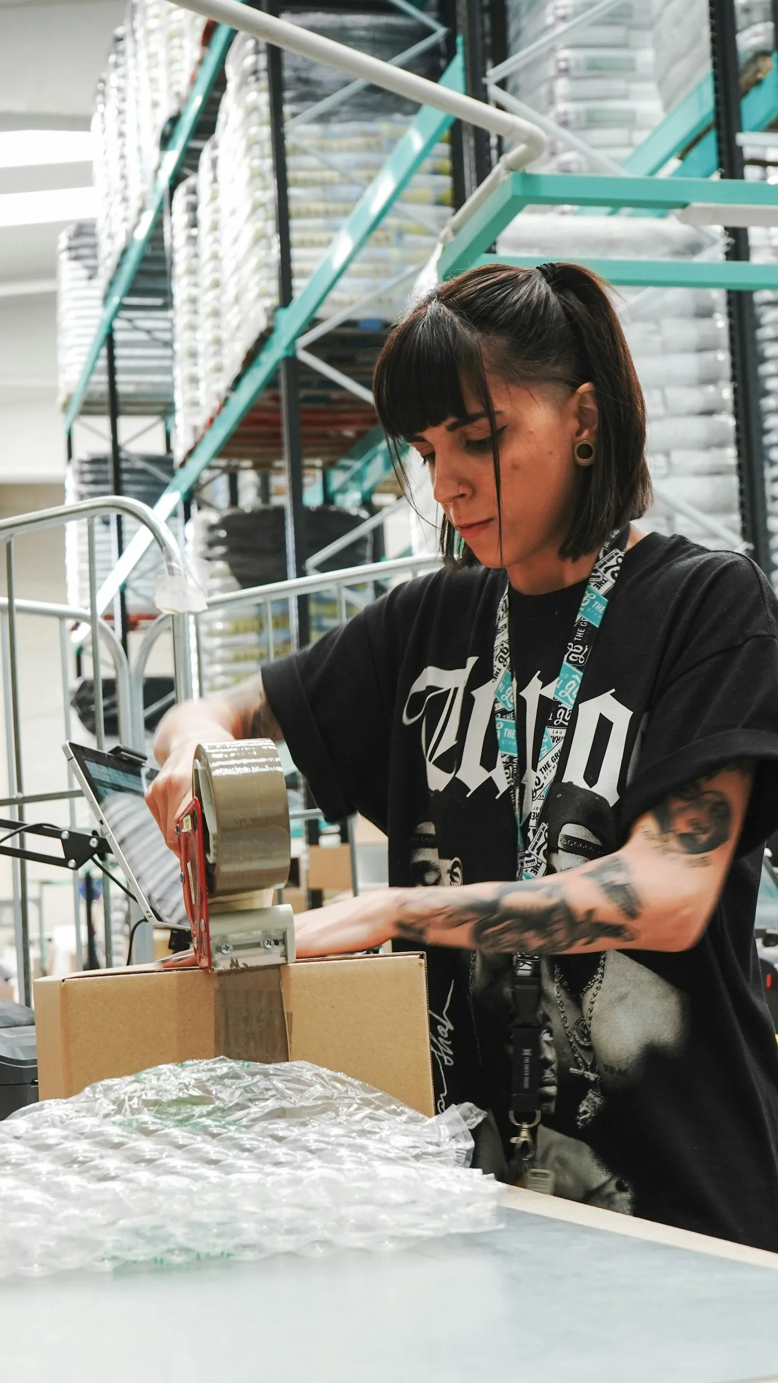 Packing an order in an online store warehouse