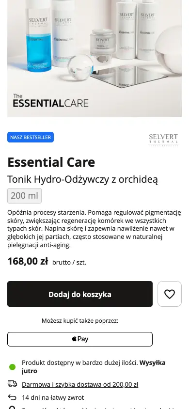 Karta produktu Kosmoprof na telefonie
