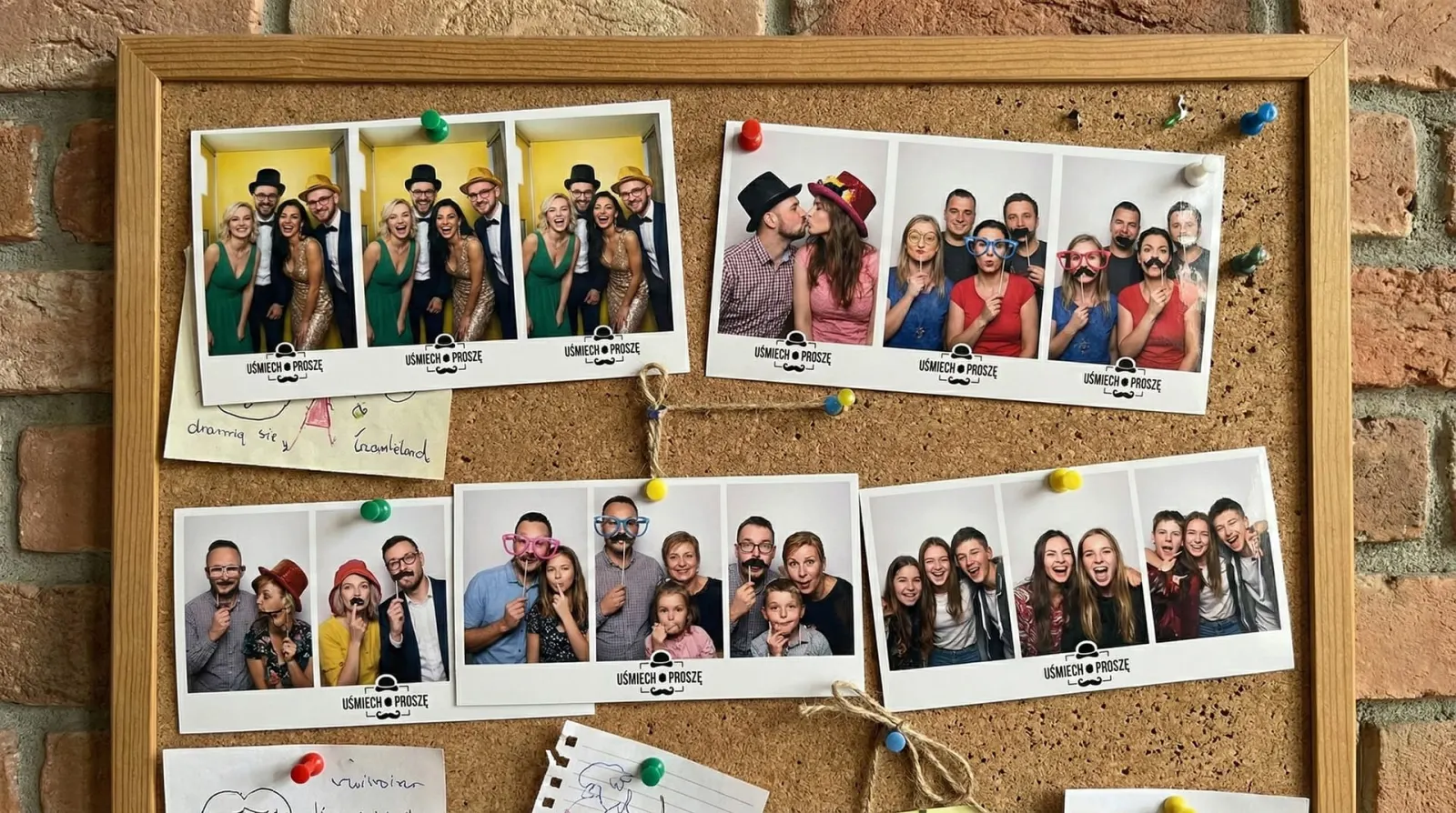Visualization: photo strips with the Uśmiech Proszę logo